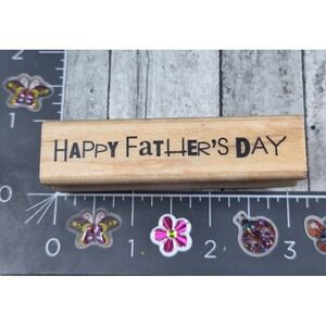 Inkadinkado Happy Father's Day Fun Print Rubber Stamp Wood #U79